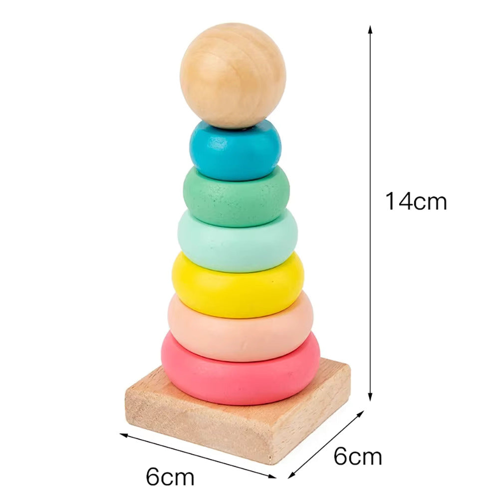 Wooden Stacking Tower - Montessori-Inspired Learning Toy