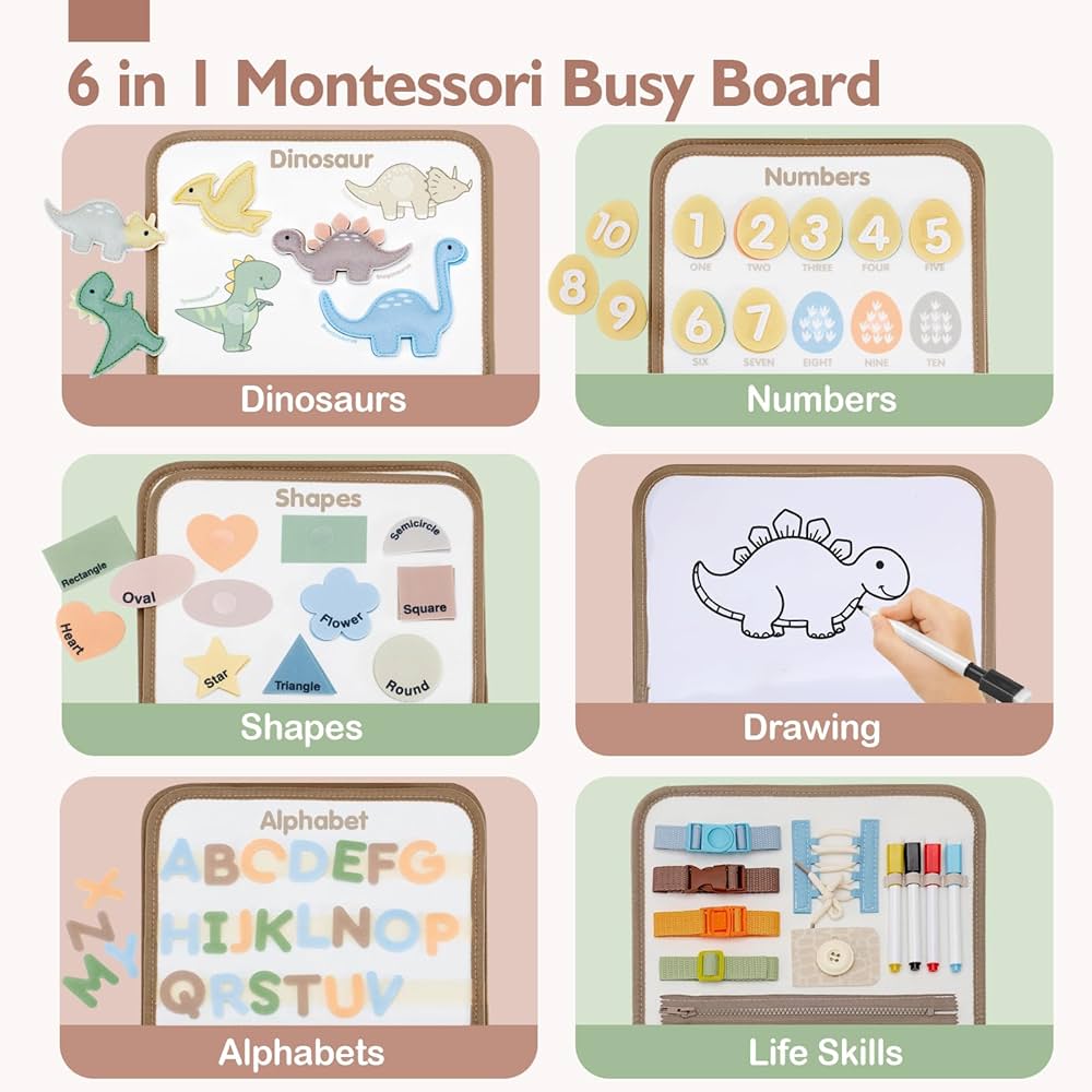 Montessori Busy Book for Toddlers-Interactive Early Learning Activity Book