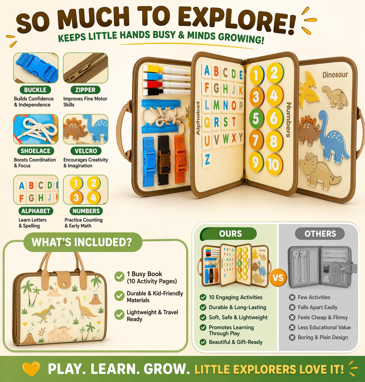 Montessori Busy Book for Toddlers-Interactive Early Learning Activity Book