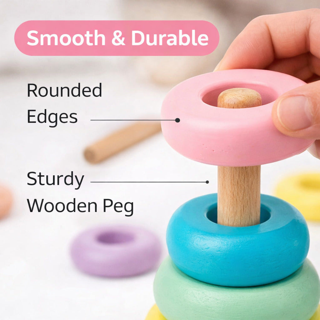 Wooden Stacking Tower - Montessori-Inspired Learning Toy