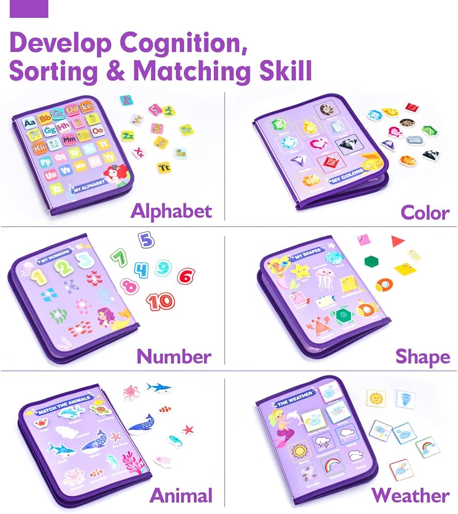 Montessori Busy Book for Toddlers- Interactive Early Learning & Life Skills