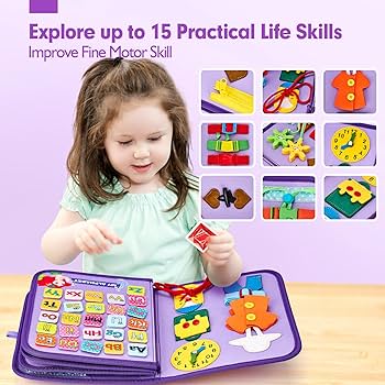 Montessori Busy Book for Toddlers- Interactive Early Learning & Life Skills