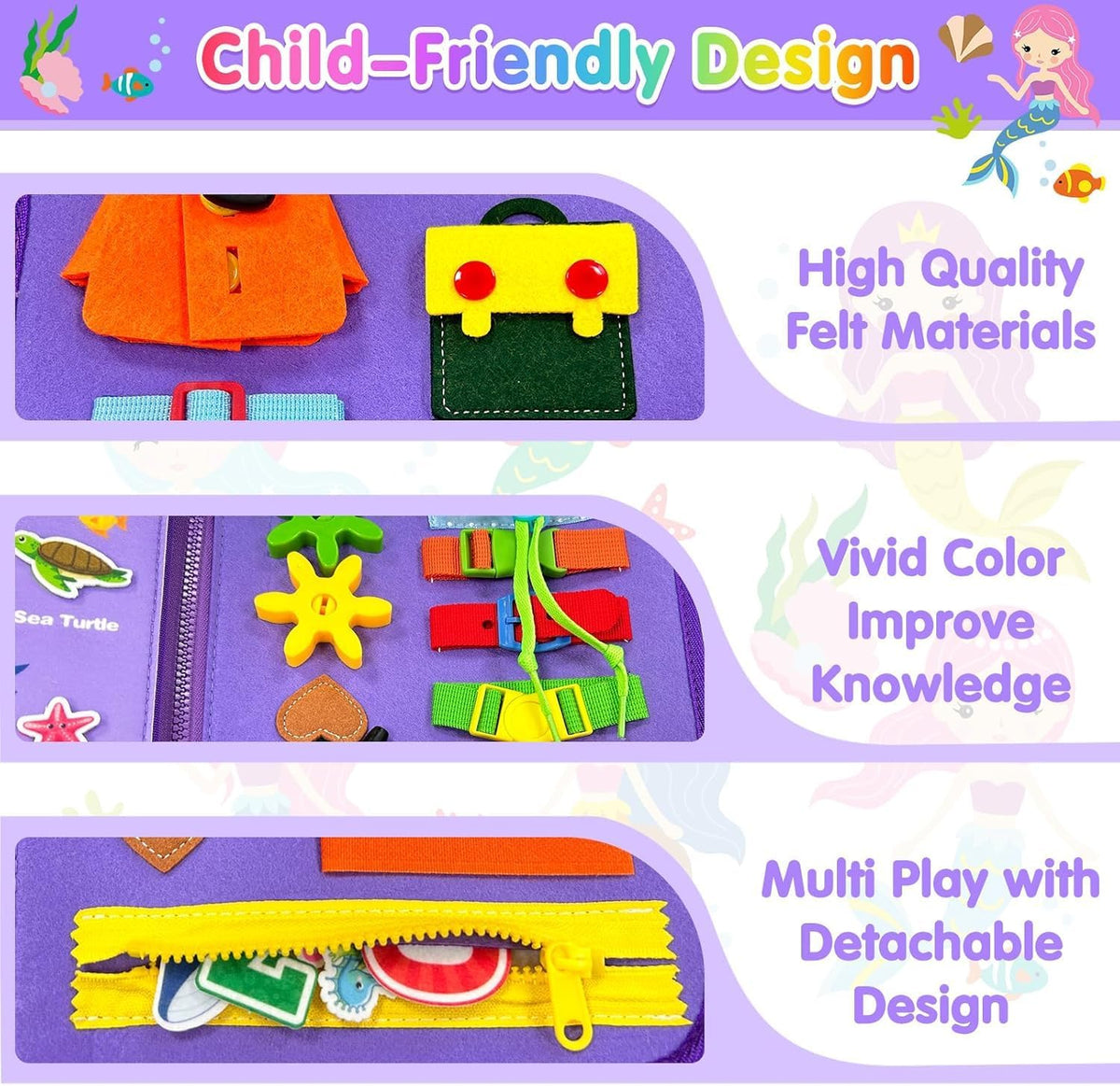Montessori Busy Book for Toddlers- Interactive Early Learning & Life Skills