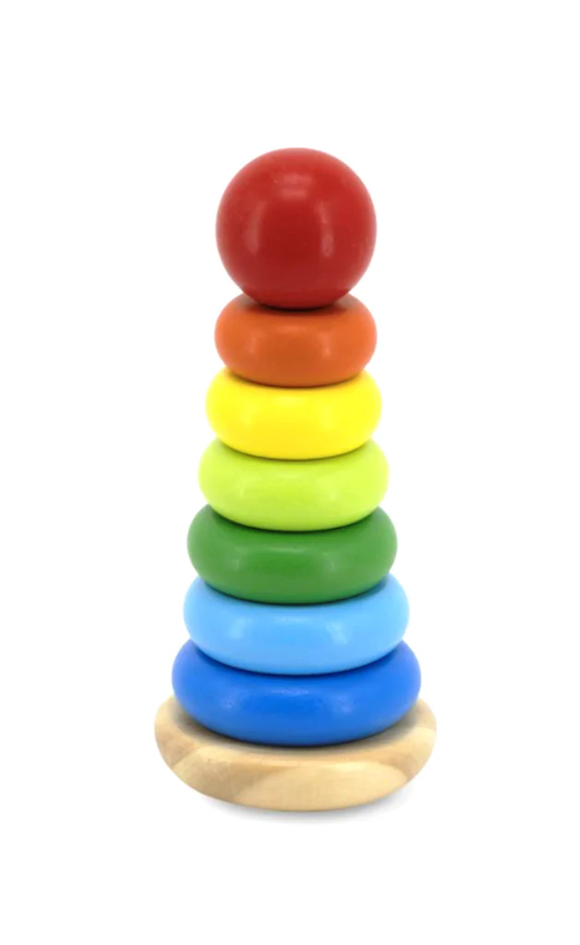 Wooden Stacking Tower - Montessori-Inspired Learning Toy