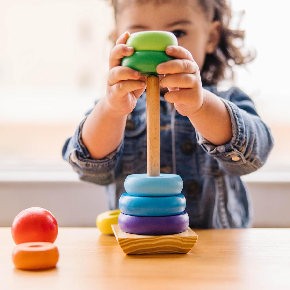 Wooden Stacking Tower - Montessori-Inspired Learning Toy