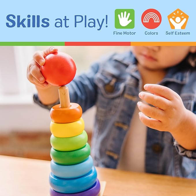 Wooden Stacking Tower - Montessori-Inspired Learning Toy